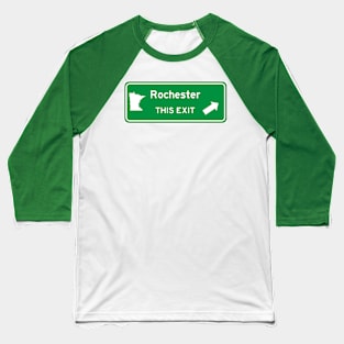 Rochester, Minnesota Highway Exit Sign Baseball T-Shirt